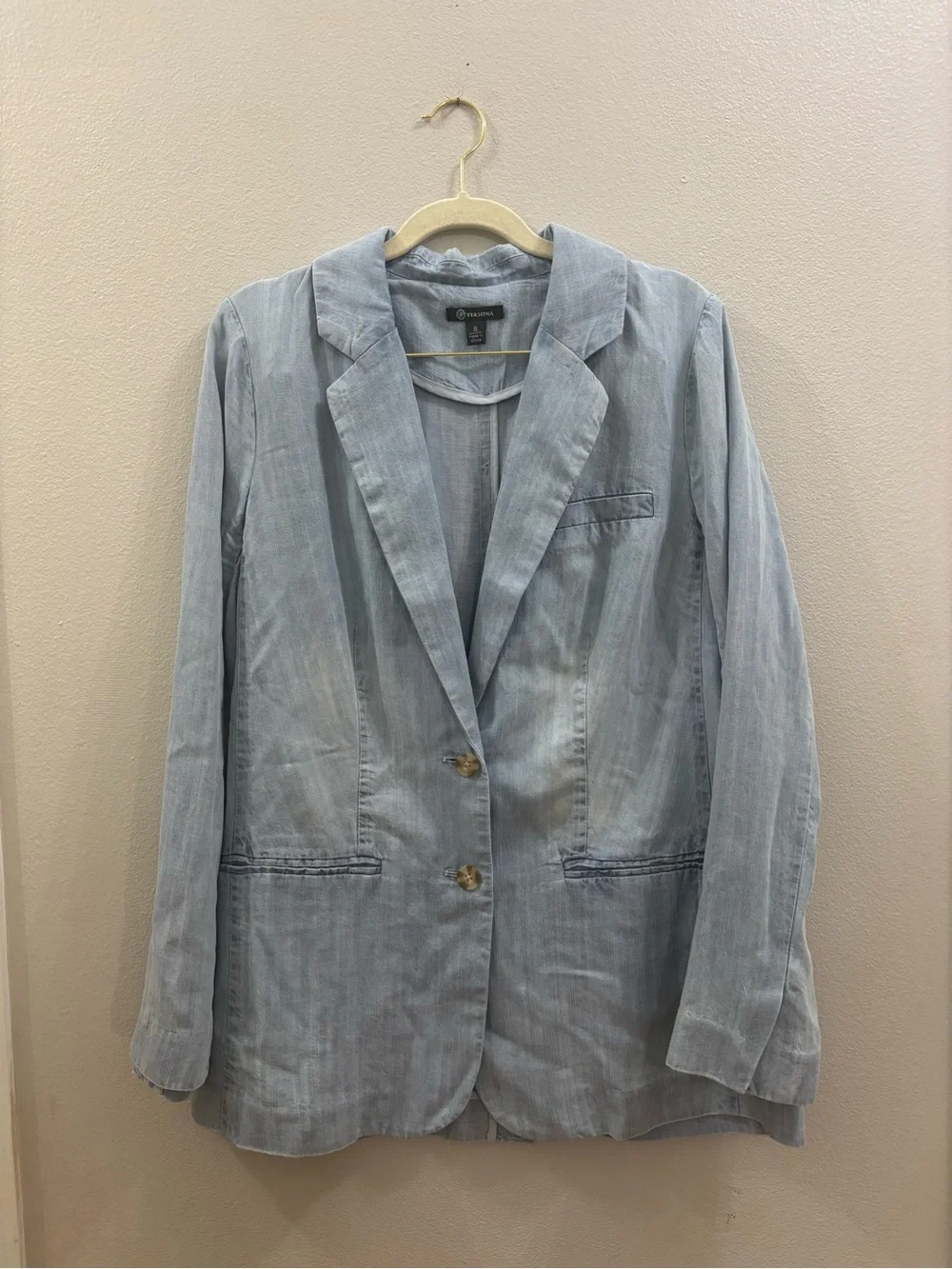 Versona Light Blue Denim-Style Women's Blazer